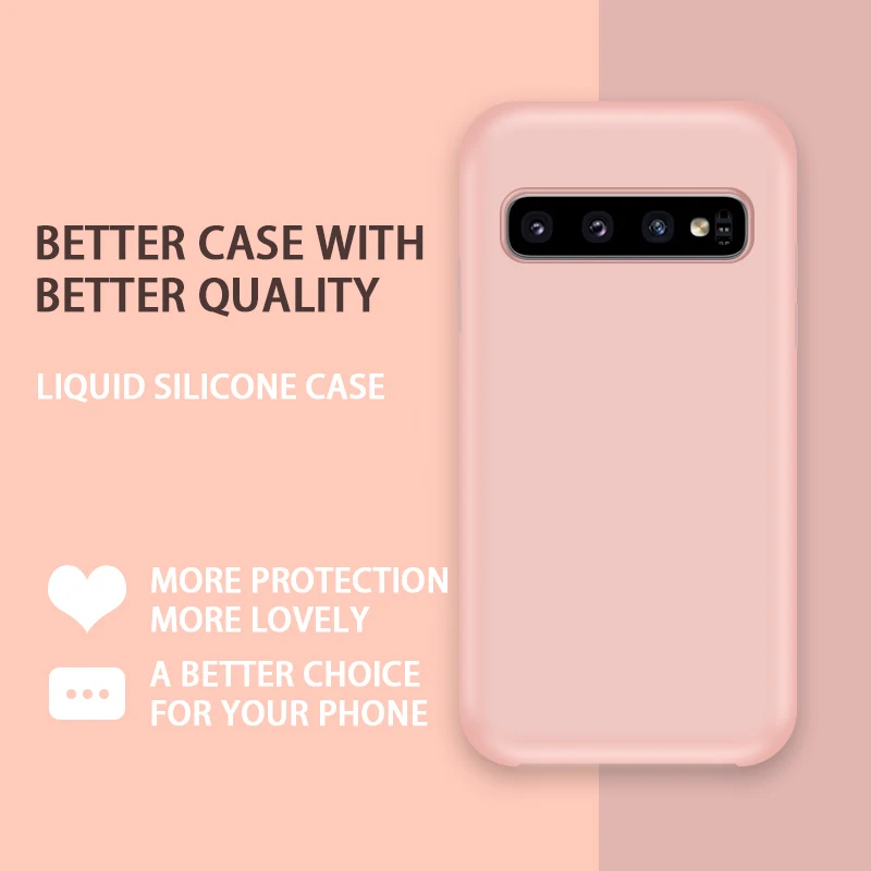Жидкий силиконовый чехол для samsung Galaxy S10 милое из микроволокна Подкладка S9 Plus A50 A70