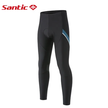 

Santic Men's Cycling Long Pants Winter Fleece Warm Up Breathable Bicycle MTB Trousers Reflective Sports Leggings Bike Tights