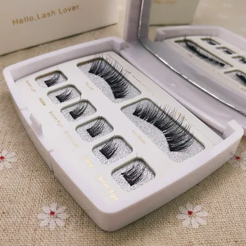 

False Eyelashes Extension 1 pair 3D lashes Magnetic Eyeashes Natural Lashes customization packaging Box Acrylic Dropshipping