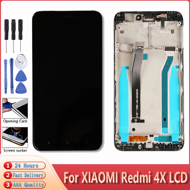 100% абсолютно новый для Xiaomi Redmi 4X ЖК дисплей сенсорный экран дигитайзер сборка