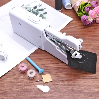 

Multifunction Mini Portable Handheld Electric Sewing Machine Set with Coils Needle Threader Winding Rod Sewing Tools
