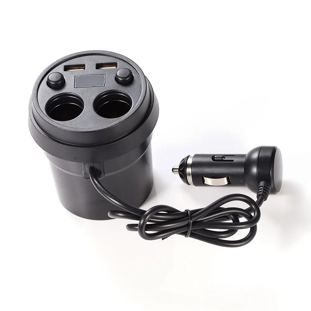 3.1A Dual USB Cup автомобильное зарядное устройство Многофункциональный дисплей Напряжение автомобильное зарядное устройство DC12-24V зажигание Зажигалка разветвитель для gps DVR Горячая Распродажа