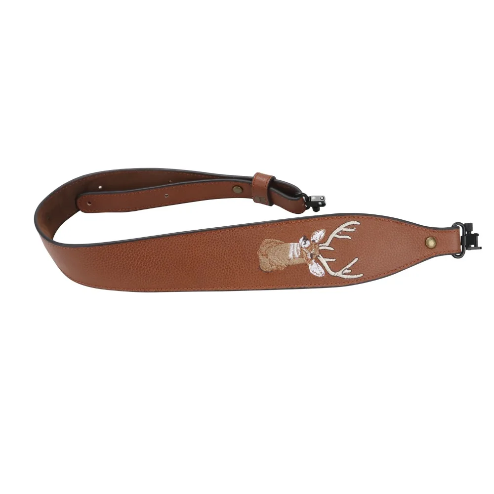 Tourbon Hunting Rifle Gun Sling Genuine Leather Shotgun Shoulder Strap