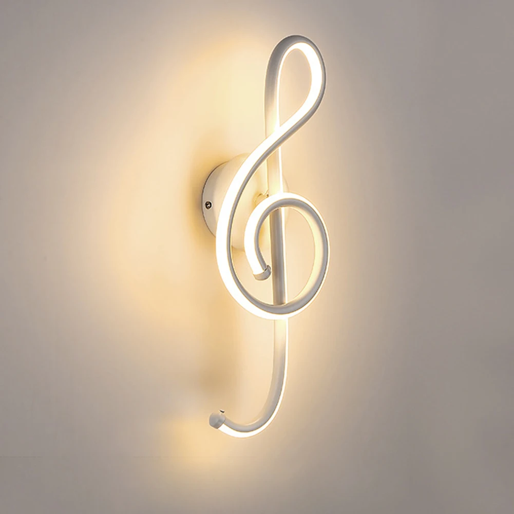Metal Led Musical Note Wall Lamp Bedside Spiral Night Light Modern Hallways Living Room Bedroom Restaurant Party Lighting Decor led wall lights Wall Lamps