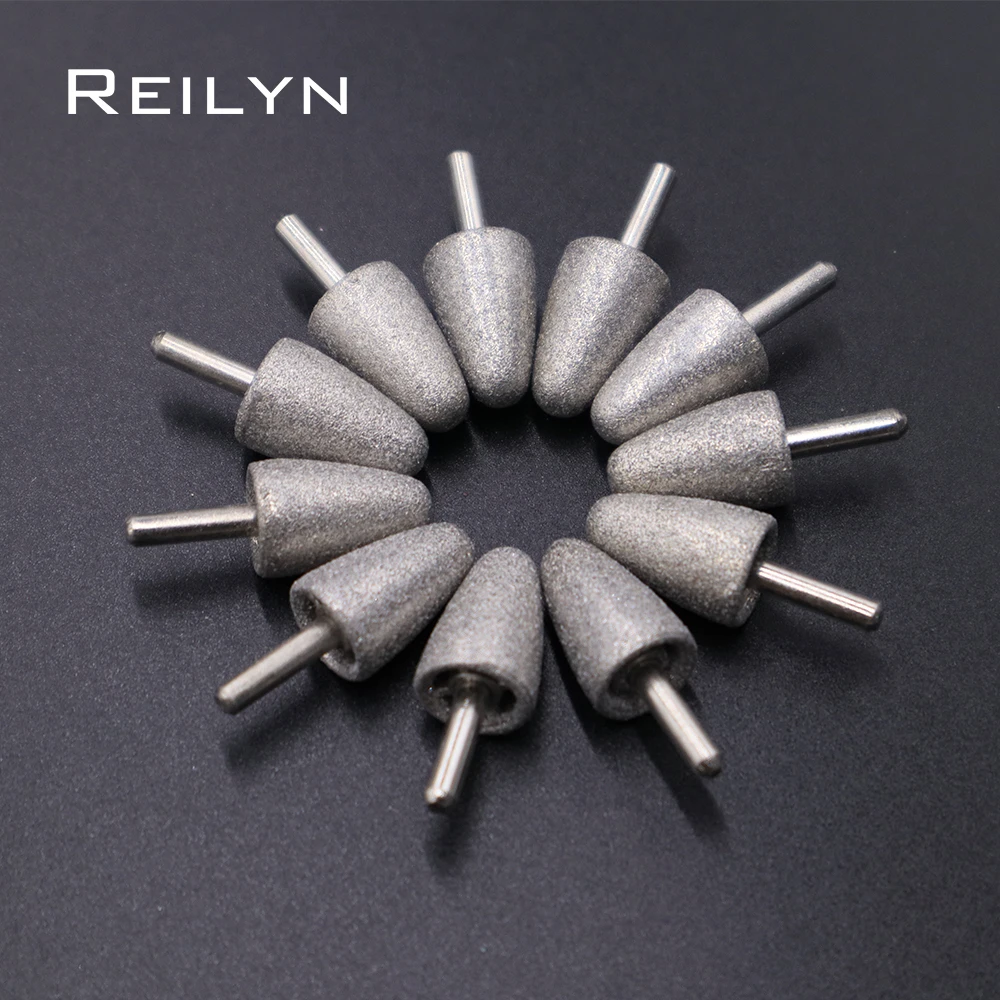 5pcs 150# 2.35mmx8mmx34mm Short Shank Pet Manicure Polishing Bits Emery Grinding Point Nail Polisher Grinding Bits