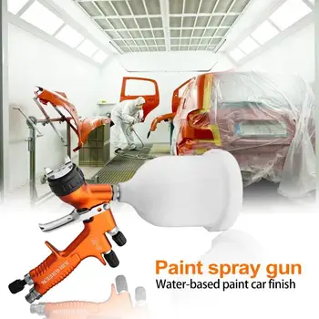 

1.3mm Nozzle Car Coating Spray Gun Airbrush Gravity Feed Oxygen Protection High Atomization Gun w/600ml Pot