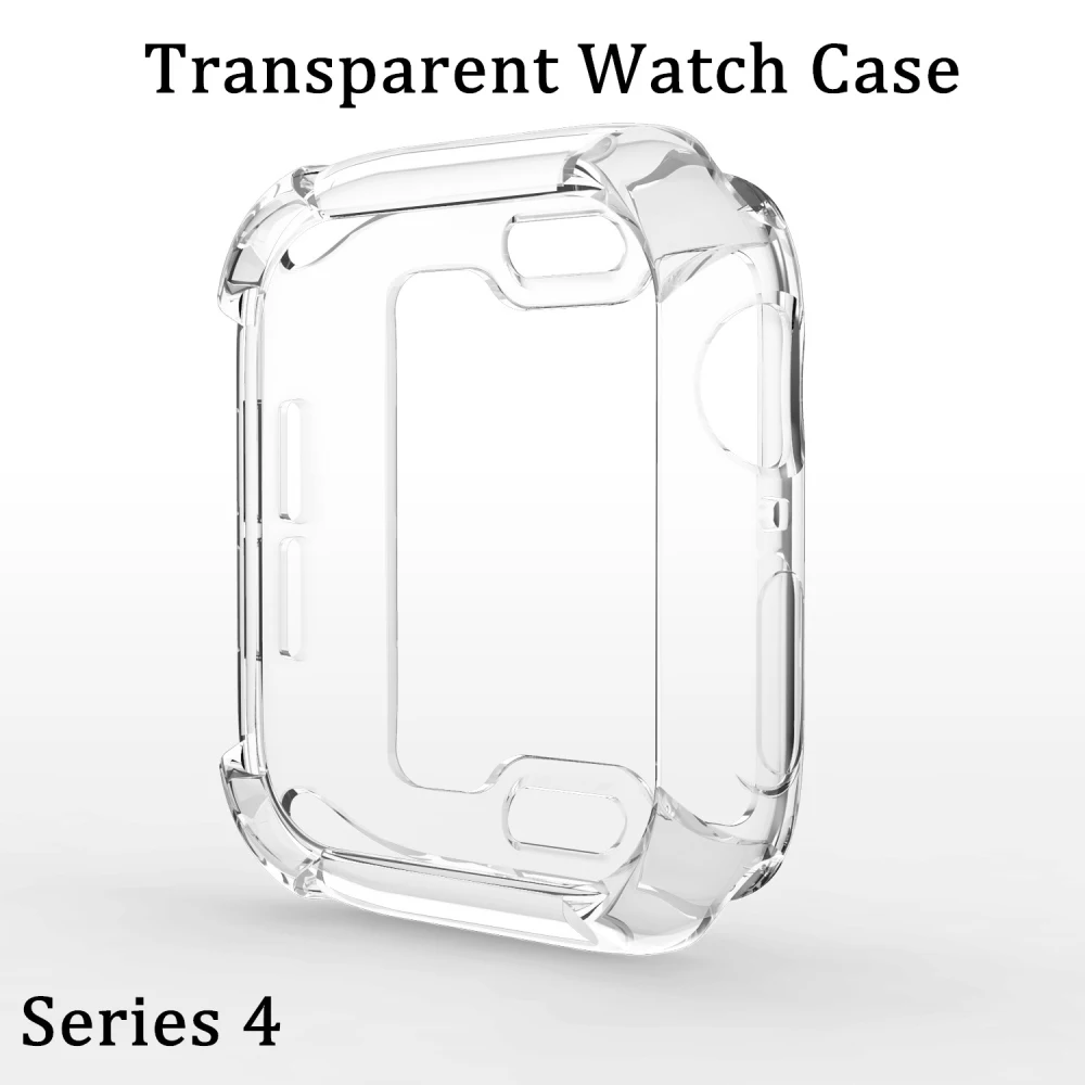 Прозрачный мягкий силиконовый чехол из ТПУ для Apple Watch, чехол серии 4, 40 мм, 44 мм, защитный чехол для iWatch 5, 4