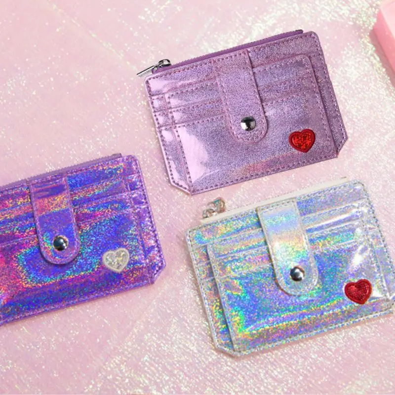 Holographic Wallet ID Money Credit Card Holder Pocket Case Business Driver\'s License Organizer for Women Girls