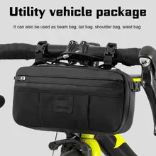 

Shock-absorbing Premium Rainproof Bike Front Bag Black Handle Bar Bag Convenient for Bicycle