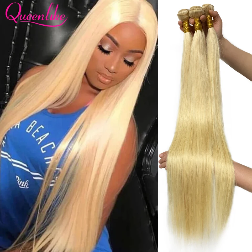 Extensiones de pelo ondulado brasileño Remy, Color rubio 613, 28, 30, 32, 34, 36, 38 y 40 pulgadas de largo
