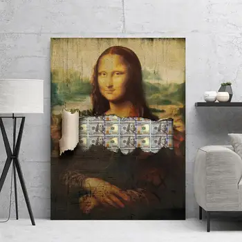 

Canvas Painting Print Funny Wall Art Mona Lisa Money Poster Home Decoration Modular Nordic Style Modular Pictures Living Room