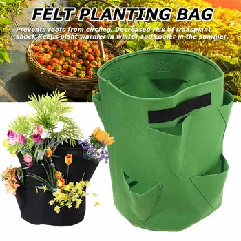 

Garden Grow Bag Potato Strawberry Planter Bags For Growing Potatoes Outdoor Vertical Garden Hanging Open Vegetable Planting