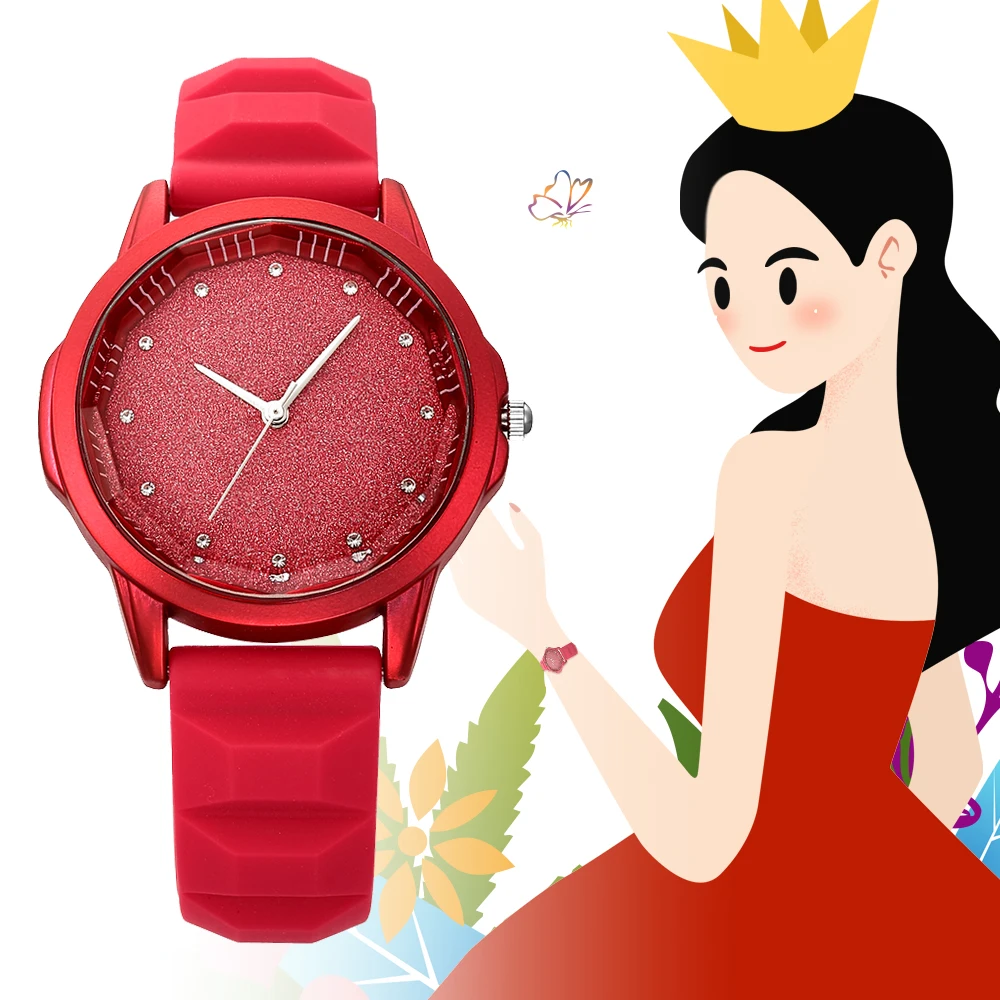 Блестящие женские часы платье Простые бриллиантовые Элегантные наручные