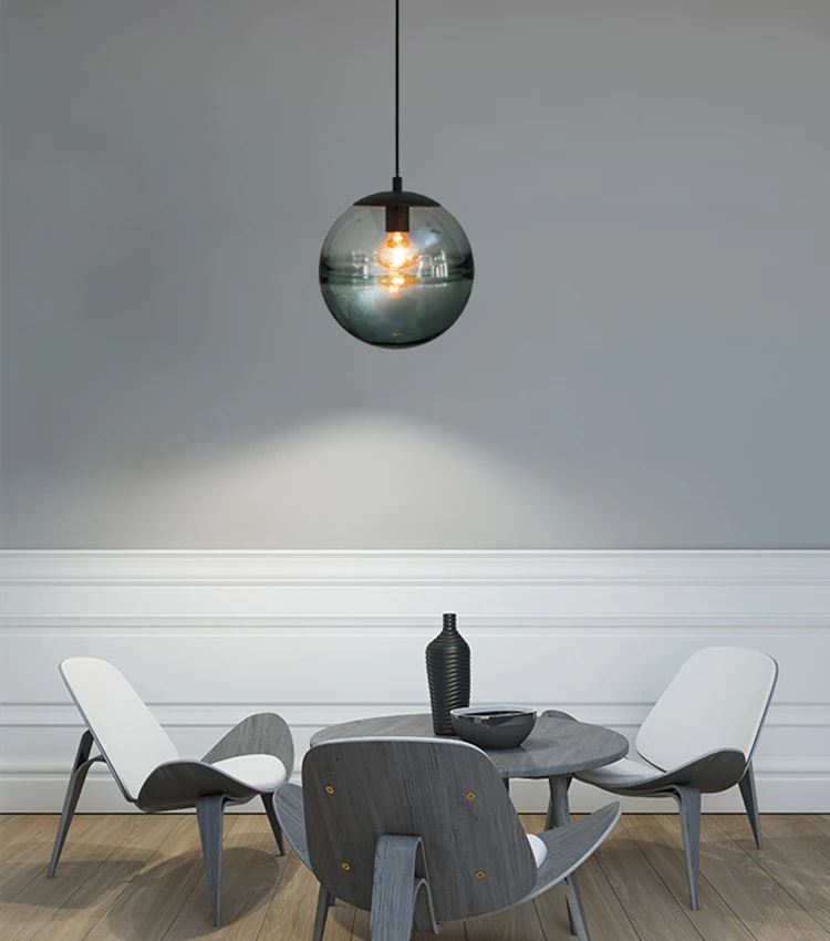 Уникальные led современные круглые люстры новая модель стеклянный шар подвесной светильник для кухни гостиной Кофейня лестница