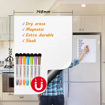 

A5 Size soft Magnetic dry erase soft Whiteboard fridge erasable message teaching practice writing door stickers white board