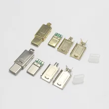 EClyxun 2set Gold-plated USB 3.1 4P Type C Male Plug Welding USB-C 4 in 1 DIY Repairs Cable Charger Connector for Phone ect