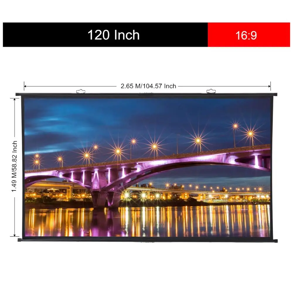 Экран проектора Excelvan 100 дюймов 120 дюймов 16:9 4K HD фильмы проекционный тканевый экран для YG300 YG400 Q2 XGIMI домашний кинотеатр