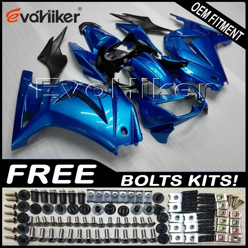 E Капот мотоцикла на заказ для ZX250R EX250 2008 2009 2010 2011 2012 ABS двигателя панели кузова Комплект литья под давлением зеленый белый+ подарки - Цвет: E