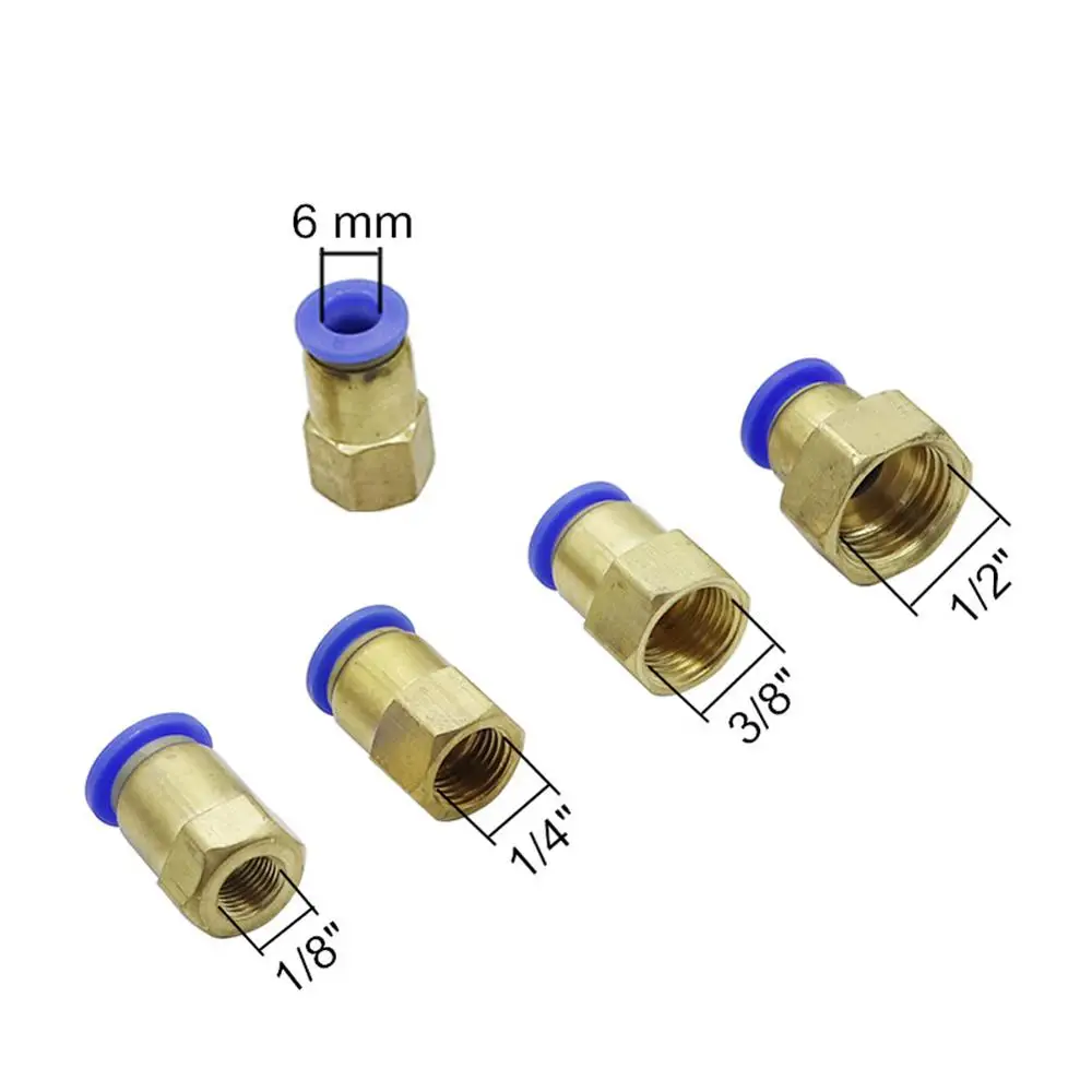 Интерфейс шлангов 6 мм 1/4 &quot1/2&quot 1/8 &quot3/8&quot Женская нить прямые пневматические