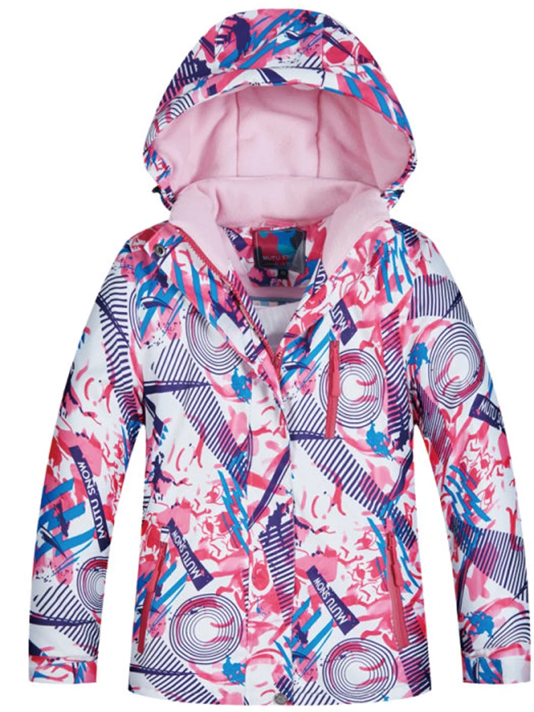 Coat Лыжные куртки для мальчиков и девочек, утолщенные лыжные пальто, ветрозащитные водонепроницаемые теплые детские штаны для сноубординга, зима - Цвет: Coat