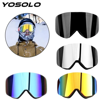 

YOSOLO Ski Snowboard Goggles UV 400 Snow Protection Motocross Eyewear Mask Double Anti-Fog Skiing Bike Motorcycle Glasses