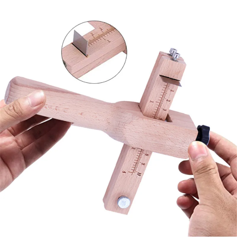 Adjustable Wooden Strip And Strap Cutter Leather Craft Cutter Strap Belt DIY Hand Cutting Tools Strip Cutter Leather Tools