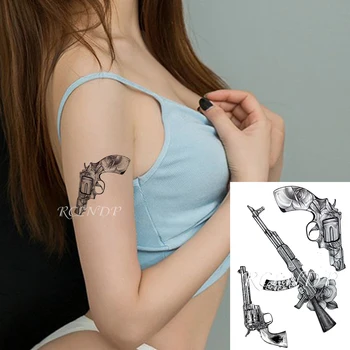 

Waterproof Temporary Tattoo Sticker Different Design Guns Skull Flower Fake Tatto Flash Tatoo Hand Arm Art for Women Men