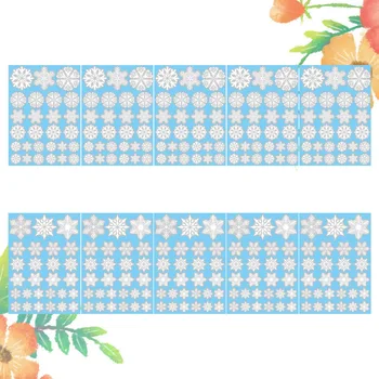 

10Pcs Snowflakes Sticker Practical Simple Removable Snowflakes Glass Decals for Windows