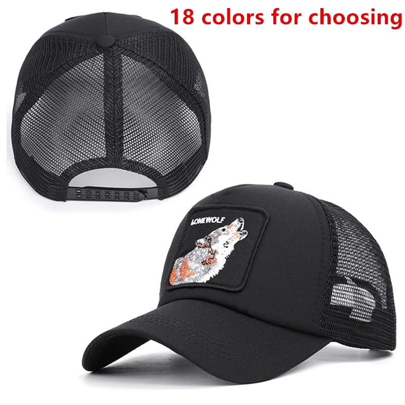 

2020 Gorras Animales Embroidery Mesh Baseball Cap Men Women Adjustable Casual Sun Dad Hat Trucker Bone Snapback Cap