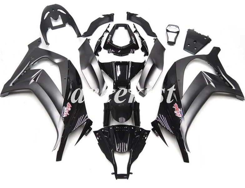 ABS полный обтекатель комплект подходит для kawasaki Ninja ZX-10R ZX10R 2011 2012 2013 Кузов Набор 11 12 13 14 15 черный глянец