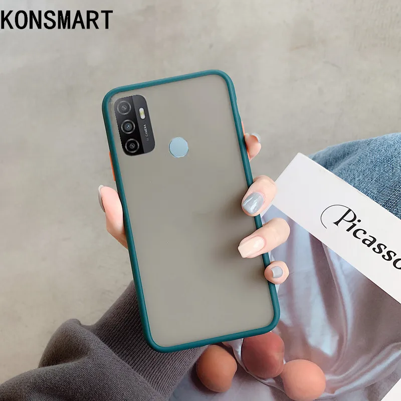 

KONSMART Matt translucent Phone Case For OPPO A53 2020 Hot Silicone Soft Bumper Shockproof Back Cover A53 2020 Cases Couqe