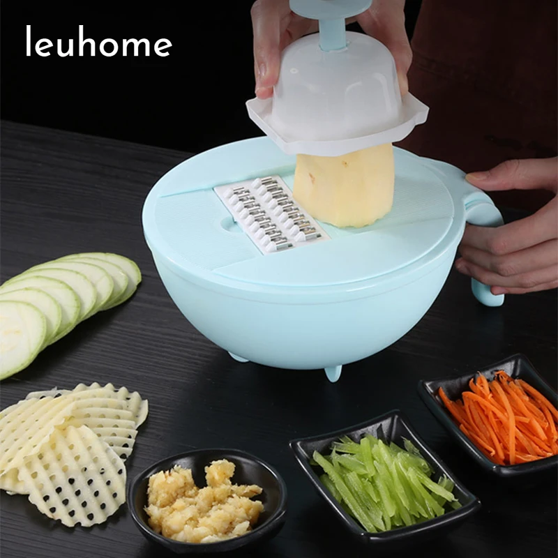 

Magic Rotate Vegetable Cutter Slicer With Drain Basket Multifunctional Vegetable Fruit Shredder Grater Slicer Kitchen Gadgets