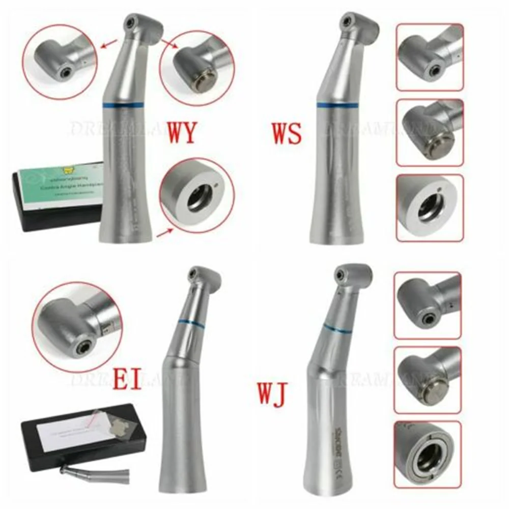 

4Type Dental Handpiece LED Slow Low Speed Air Turbine Contra Angle Inner Spray Water Push Button Chuck Fit KAVO NSK High Quality