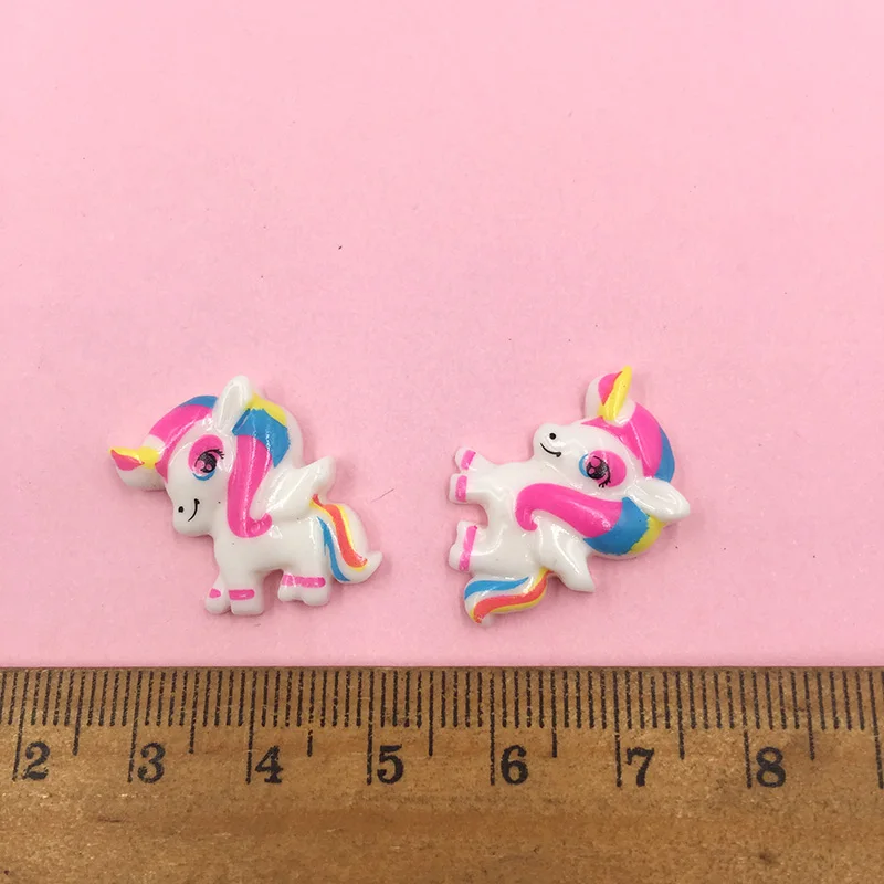 100Pcs Resin Kawaii Colorful Unicorn Flatback Cabochon Stone Scrapbooking DIY Embellishments Crafts Decoration Parts Wholesale - Цвет: 4