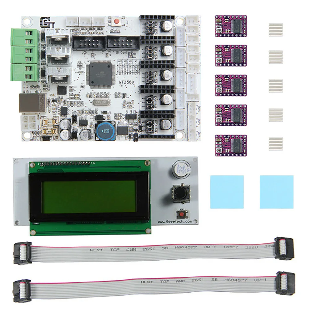 Комплект материнской платы для 3D-принтера GT2560 плата контроллера DRV8825 драйвер lcd 2004 DU55