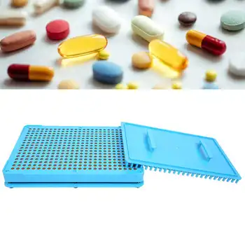 

0#400 Holes Capsule Powder Filler Plate Empty Capsule Plates Capsule Manual Filling Tools Blue Color Health Care