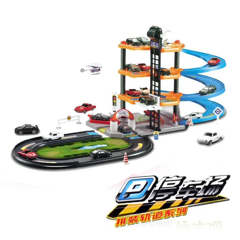 

Dibang-0982 Four Layer Assembled Rail Car Medium Model Parking Lot Toy Architecture Model Toy