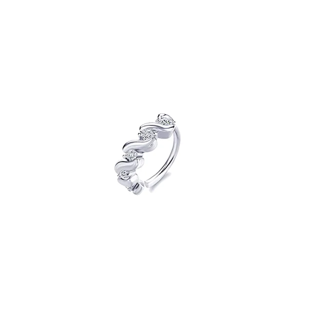 Nose Piercing Hoop Ring Hinged Segment Zircon Septum Piercing Opal Ear Cartilage Tragus Helix Lip Nariz Pircing Cuff Goth Hoop style8-silver