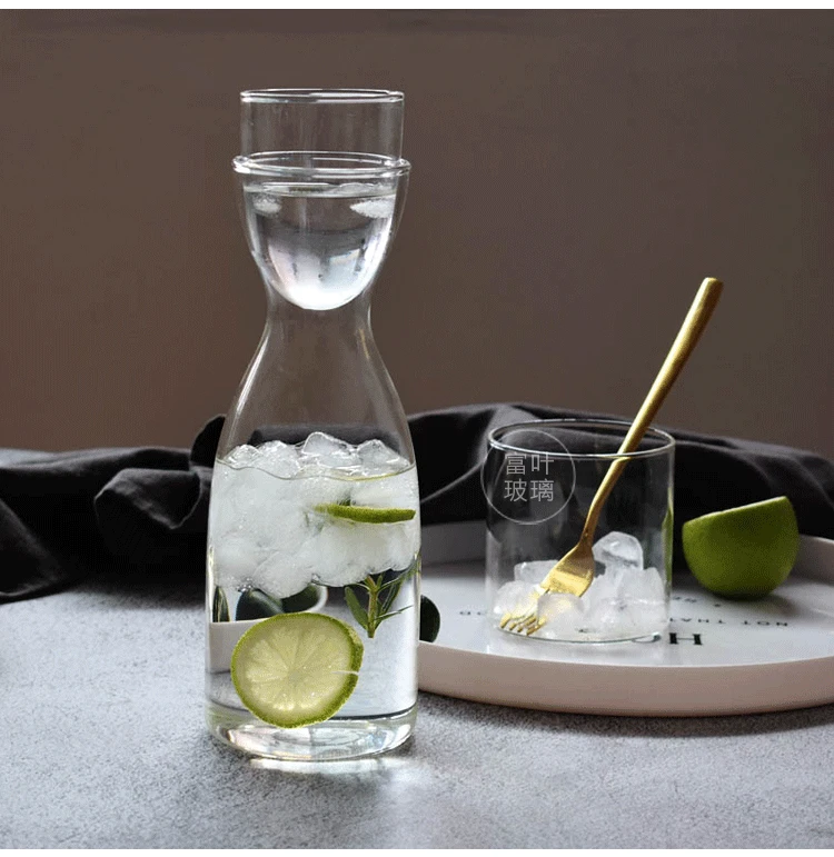 Nordic Style New Transparent Glass Pot Cup Creative Glass Flower Tea One Drink Simple Juice Cup Heat-Resistant Cold Water Jug