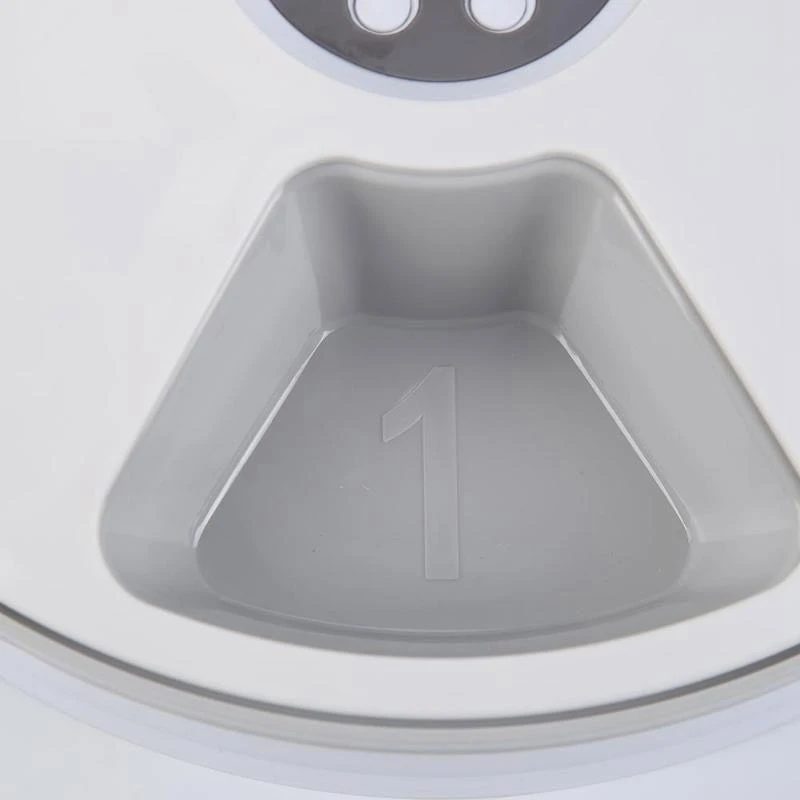 Simple Cat Dogs Electric Food Dispenser Timing Device 6 Meals 6 Grids Automatic Pet Timing Feeder 30x30x5Cm for Dogs and Cats