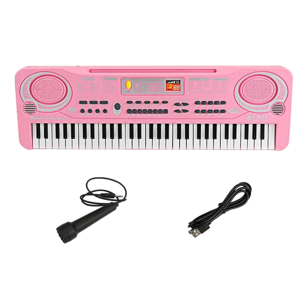 61 Keys Electronic Organ USB Keyboard Piano Toys with Microphone for children Kids