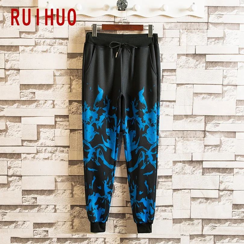 RUIHUO, клетчатые брюки, мужские брюки для бега, мужские брюки, уличная одежда, спортивные штаны, шаровары, мужские брюки, XXXL, хип-хоп,, осень, Новинка