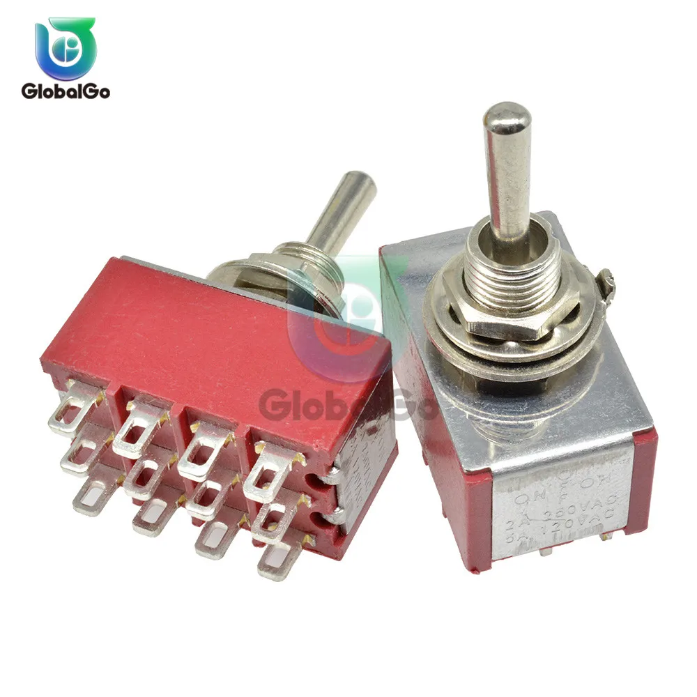 MTS 403 Мини Миниатюрный переключатель 12pin 3 позиции 4PDT кулисный On ВКЛ ВЫКЛ на 120V 5A 250V