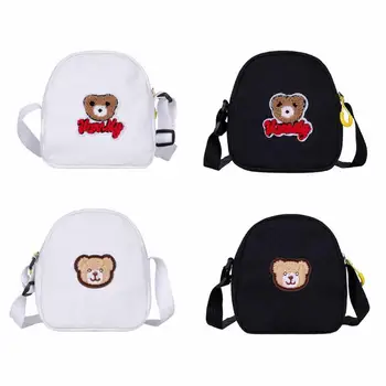 

Canvas Messenger Bag Women Bear Print Cute Kids Purse Mini Shoulder Handbag