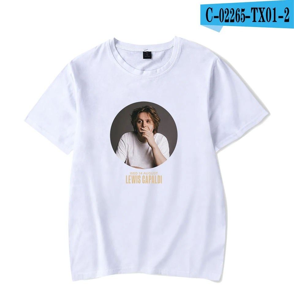 Мужская/женская футболка Lewis Capaldi летняя футболка с короткими рукавами Повседневная роскошная мужская футболка с рисунком - Цвет: white