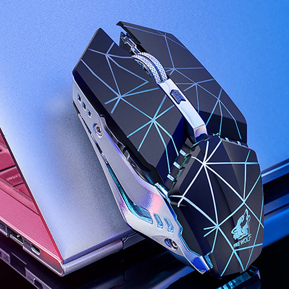 Free Wolf X11 эргономичная 2,4G 2400 dpi стильная Автоматическая Беспроводная оптическая мышь для ноутбука