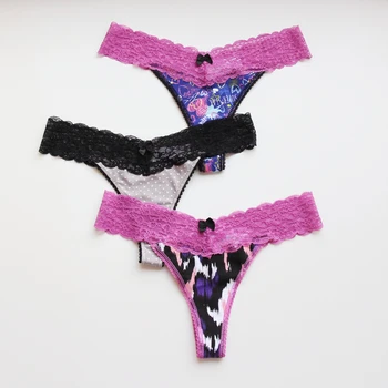 

3Pcs Sexy Underwear Set Women's Panties Women Plus Size Sexy Lingerie femme Panty Thong G String Tanga T-back Seamless String