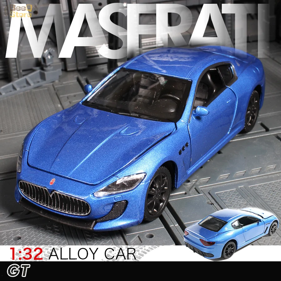 1:32 High Simulation Maserati GT Car Model With Sound Light Pull Back Alloy Toy Diecast Vehicles Kid Toys Christmas Gift |