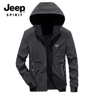 JEEP дух брендовые осенние куртки, модная зимняя куртка с капюшоном и воротником с двойными бортами одежда куртка-штормовка для девочек мужской быстрая сухая верхняя одежда - Цвет: As Picture