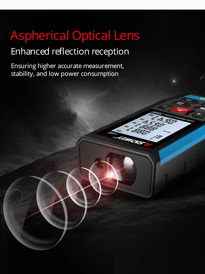 SNDWAY Recharge Laser Rangefinder Trena Laser Distance Meter Range Finder Digital Tape Measure Angle Electronic Ruler Roulette